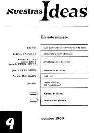 Nuestras Ideas : teoría, política, cultura. Núm. 9, octubre 1960 | Biblioteca Virtual Miguel de Cervantes