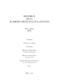 Memorias de la Academia Mexicana de la Lengua. Tomo 29 [2001] | Biblioteca Virtual Miguel de Cervantes