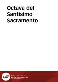 Octava del Santisimo Sacramento | Biblioteca Virtual Miguel de Cervantes
