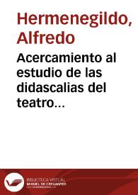 Acercamiento al estudio de las didascalias del teatro castellano primitivo: Lucas Fernández / Alfredo Hermenegildo | Biblioteca Virtual Miguel de Cervantes