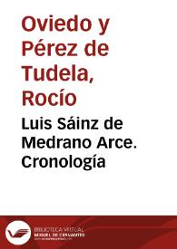 Luis Sáinz de Medrano Arce. Cronología / Rocío Oviedo y Pérez de Tudela | Biblioteca Virtual Miguel de Cervantes