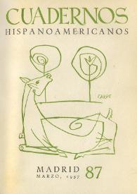 Cuadernos Hispanoamericanos. Núm. 87, marzo 1957 | Biblioteca Virtual Miguel de Cervantes