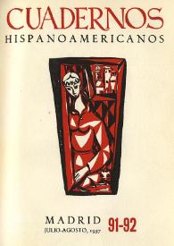 Cuadernos Hispanoamericanos. Núm. 91-92, julio-agosto 1957 | Biblioteca Virtual Miguel de Cervantes