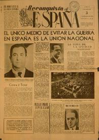 Reconquista de España : Periódico Semanal. Órgano de la Unión Nacional Española en México. Año I, núm. 3, 15 de febrero de 1945 | Biblioteca Virtual Miguel de Cervantes