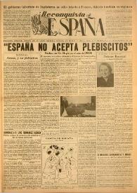 Reconquista de España : Periódico Semanal. Órgano de la Unión Nacional Española en México. Año I, núm. 19, 8 de diciembre de 1945 | Biblioteca Virtual Miguel de Cervantes