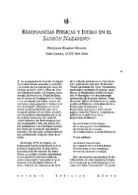 Resonancias bíblicas y judías en el "Sansón Nazareno" / Nechama Kramer-Hellinx | Biblioteca Virtual Miguel de Cervantes