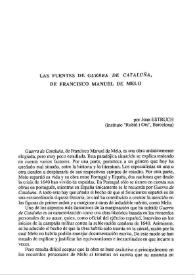 Las fuentes de "Guerra de Cataluña" de Francisco Manuel de Melo / por Joan Estruch | Biblioteca Virtual Miguel de Cervantes