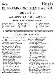 El premio del bien hablar. Comedia / de Lope de Vega Carpio | Biblioteca Virtual Miguel de Cervantes