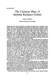 The Christian Plays of Antonio Enríquez Gómez / Glen F. Dille | Biblioteca Virtual Miguel de Cervantes