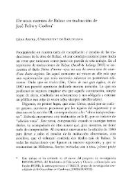 De unos cuentos de Balzac en traducción de José Feliu y Codina / Lídia Anoll | Biblioteca Virtual Miguel de Cervantes