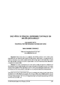 Diez años de prueba. Estrenos teatrales en Avilés (2001-2010) / Rubén Chimeno Fernández | Biblioteca Virtual Miguel de Cervantes