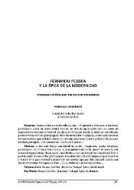Fernando Pessoa y la épica de la modernidad / Perfecto E. Cuadrado | Biblioteca Virtual Miguel de Cervantes