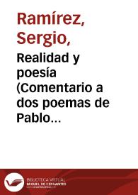 Realidad y poesía (Comentario a dos poemas de Pablo Antonio Cuadra) / Sergio Ramírez | Biblioteca Virtual Miguel de Cervantes