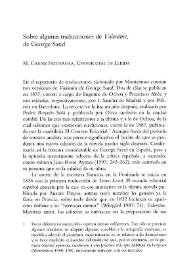 Sobre algunas traducciones de "Valentine" de George Sand / M. Carme Figuerola | Biblioteca Virtual Miguel de Cervantes