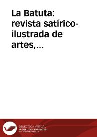 La Batuta: revista satírico-ilustrada de artes, literatura y teatros | Biblioteca Virtual Miguel de Cervantes