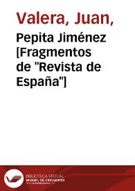 Pepita Jiménez [Fragmentos de "Revista de España"] | Biblioteca Virtual Miguel de Cervantes