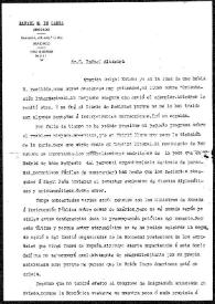 Carta de Rafael M. de Labra a Rafael Altamira. Madrid | Biblioteca Virtual Miguel de Cervantes