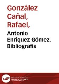 Antonio Enríquez Gómez. Bibliografía / Rafael González Cañal | Biblioteca Virtual Miguel de Cervantes