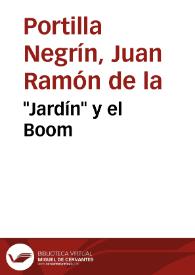 "Jardín" y el Boom / Juan Ramón de la Portilla Negrín | Biblioteca Virtual Miguel de Cervantes
