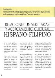 Relaciones universitarias y acercamiento cultural hispano-filipino / Fernando Zapico Teijeiro | Biblioteca Virtual Miguel de Cervantes