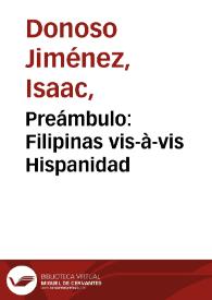 Preámbulo: Filipinas vis-à-vis Hispanidad / Isaac Donoso Jiménez | Biblioteca Virtual Miguel de Cervantes