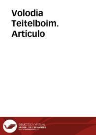 Volodia Teitelboim. Artículo / Carlos René Ibacache | Biblioteca Virtual Miguel de Cervantes