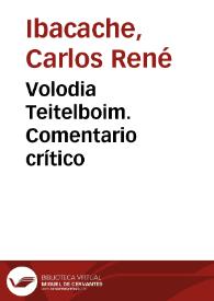 Volodia Teitelboim. Comentario crítico / Th. R. | Biblioteca Virtual Miguel de Cervantes