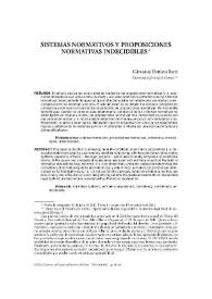 Sistemas normativos y proposiciones normativas indecidibles / Giovanni Battista Ratti | Biblioteca Virtual Miguel de Cervantes