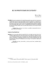 El No positivismo Incluyente / Robert Alexy | Biblioteca Virtual Miguel de Cervantes