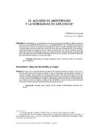 El aguijón de Áristófanes y la moralidad de los jueces / Guillermo Lariguet | Biblioteca Virtual Miguel de Cervantes