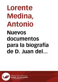 Nuevos documentos para la biografía de D. Juan del Valle Caviedes / Antonio Lorente Medina | Biblioteca Virtual Miguel de Cervantes