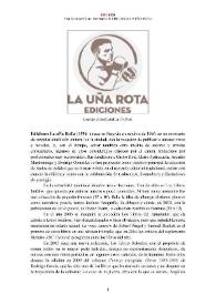Ediciones La Uña Rota (Segovia, 1996 - ) [Semblanza] / Pilar Martínez Olmo | Biblioteca Virtual Miguel de Cervantes