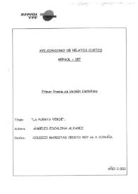 La puerta verde / Ángeles Escalona Álvarez | Biblioteca Virtual Miguel de Cervantes