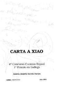Carta a Xiao / Beatriz García Turnes | Biblioteca Virtual Miguel de Cervantes