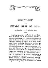 Constitución del Estado libre de Neiva, 1815 | Biblioteca Virtual Miguel de Cervantes