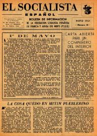 El Socialista Español : órgano central del P.S.O.E. Núm. 10, mayo de 1951 | Biblioteca Virtual Miguel de Cervantes
