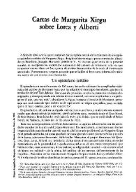Cartas de Margarita Xirgu sobre Lorca y Alberti / Josep María Balcells | Biblioteca Virtual Miguel de Cervantes