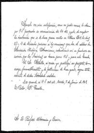 Carta de F. Canella a Rafael Altamira. Oviedo, 8 de junio de 1909 | Biblioteca Virtual Miguel de Cervantes