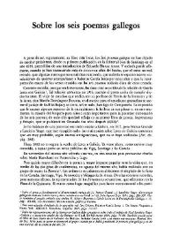 Sobre los seis poemas gallegos / José Sánchez Reboredo | Biblioteca Virtual Miguel de Cervantes