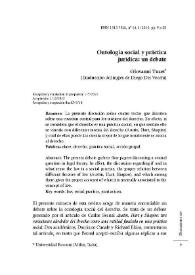 Ontología social y práctica jurídica: un debate / Giovanni Tuzet (Traducción del inglés de Diego Dei Vecchi) | Biblioteca Virtual Miguel de Cervantes