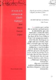 Al vuelo de la celebración de Claudio Rodríguez / José María García López | Biblioteca Virtual Miguel de Cervantes