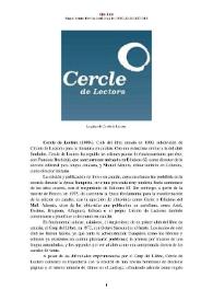Cercle de Lectors (1990 - ) [Semblanza] / Raquel Jimeno Revilla | Biblioteca Virtual Miguel de Cervantes