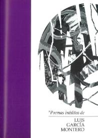 Poemas inéditos / Luis García Montero | Biblioteca Virtual Miguel de Cervantes