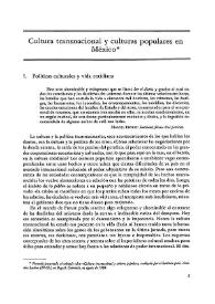 Cultura transnacional y culturas populares en México / Néstor García Canclini | Biblioteca Virtual Miguel de Cervantes