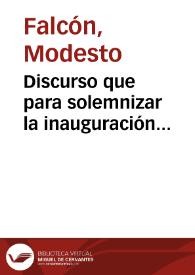 Discurso que para solemnizar la inauguración de la estatua de Fr. Luis de León | Biblioteca Virtual Miguel de Cervantes