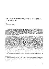 Les géographes orientaux des IXe et Xe siécles et Al-Andalus / par Georgette Cornu | Biblioteca Virtual Miguel de Cervantes