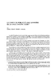 La carta de població dels sarraïns de la vall d'Aiora (1328) / per Maria Teresa Ferrer i Mallol | Biblioteca Virtual Miguel de Cervantes