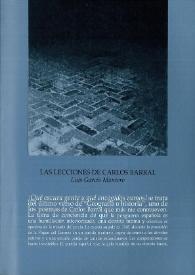 Las lecciones de Carlos Barral / Luis García Montero | Biblioteca Virtual Miguel de Cervantes