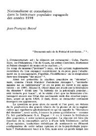 Nationalisme et consolation dans la littérature populaire espagnole des années 1898 / Jean-François Botrel | Biblioteca Virtual Miguel de Cervantes