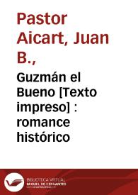 Guzmán el Bueno : romance histórico | Biblioteca Virtual Miguel de Cervantes
